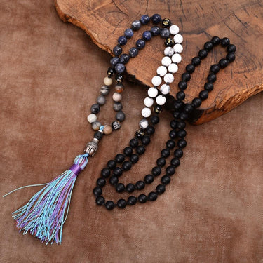 Buddha 108 Praying Words Beads Tassels Mala Necklace-Your Soul Place